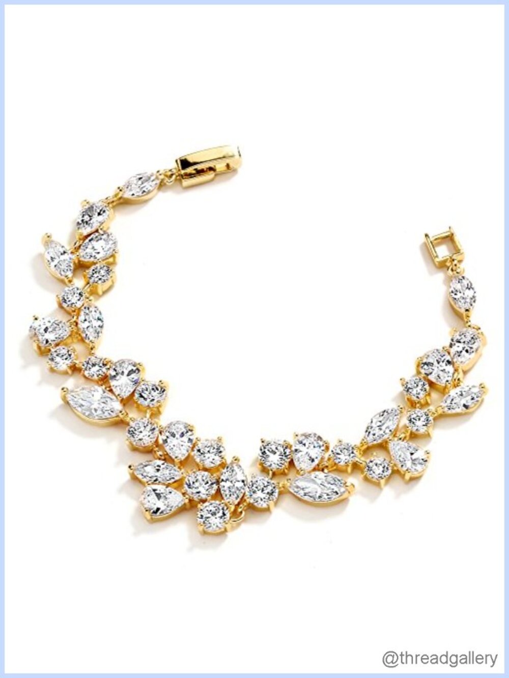 Gold Plated Cubic Zirconia Tennis Bracelet Bridal Wedding Jewelry